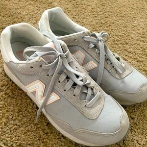 New Blanace 575 size 9D. Work three times.gray with light pink